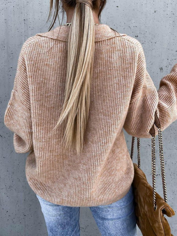 Levoire | Pull À Col En V Avec Poches Pour Femmes Sweat-Shirt Doux À Manches Longues
