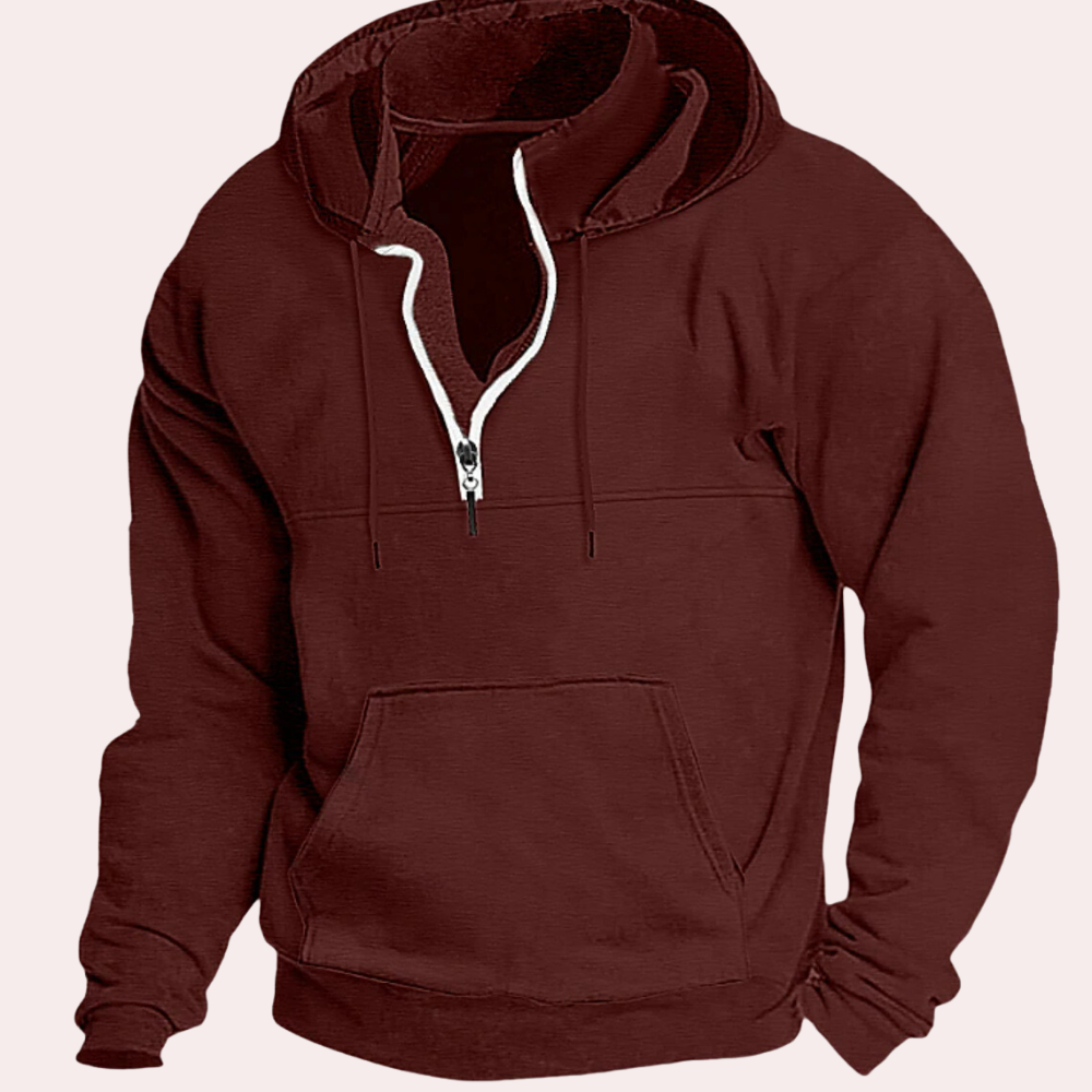 Levoire | Pull À Capuche Pour Hommes Rouge Foncé