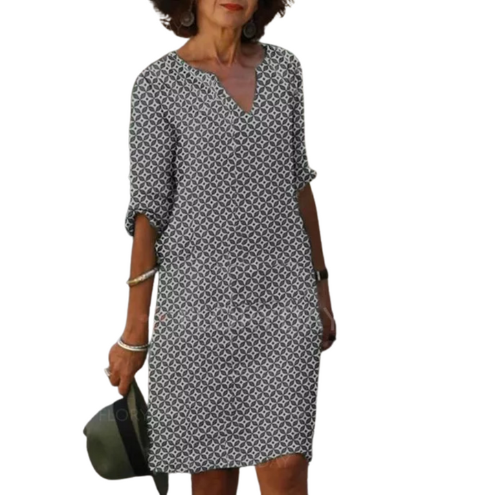 Levoire | Robe Mini d'été Col en V Décontractée Pour Femmes Gris