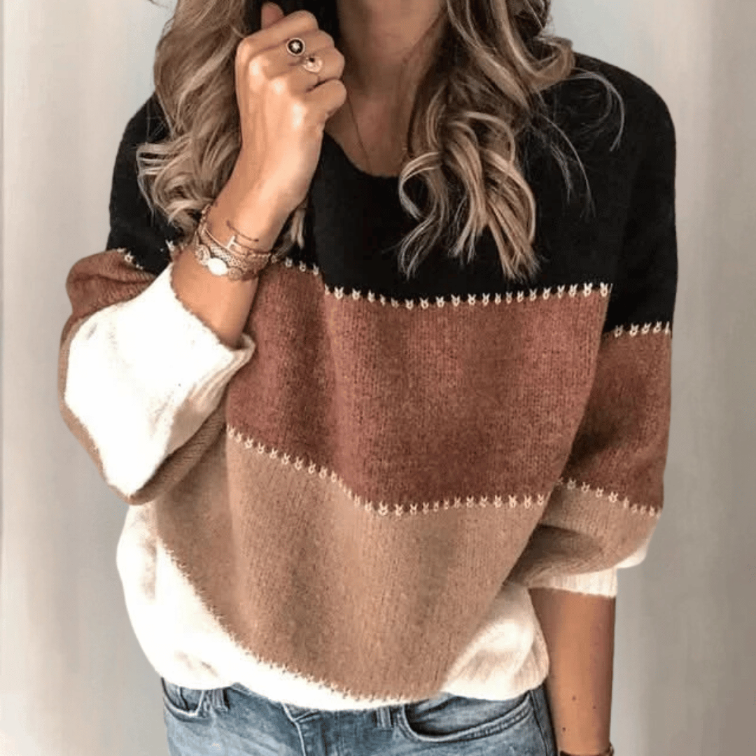 Levoire | Paski Sweatshirt Braun