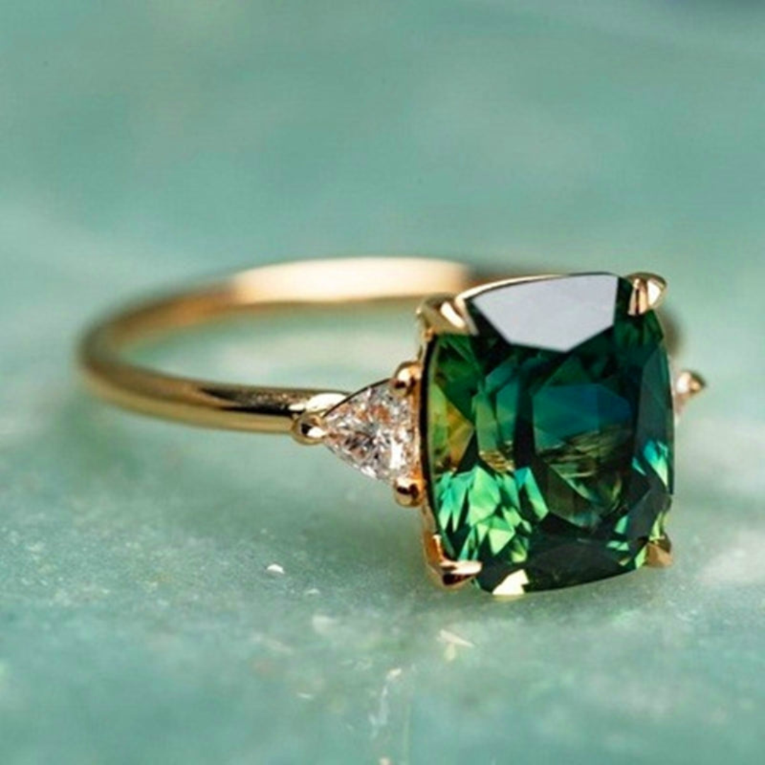 Levoire | Anneau En Zirconium Vert En Or 10