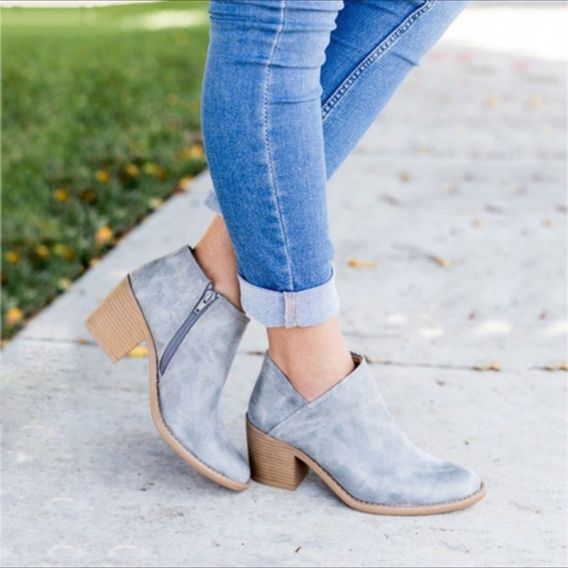 Levoire | Bottes Chelsea Hautes Avec Fermeture Éclair Sur Le Côté Gris