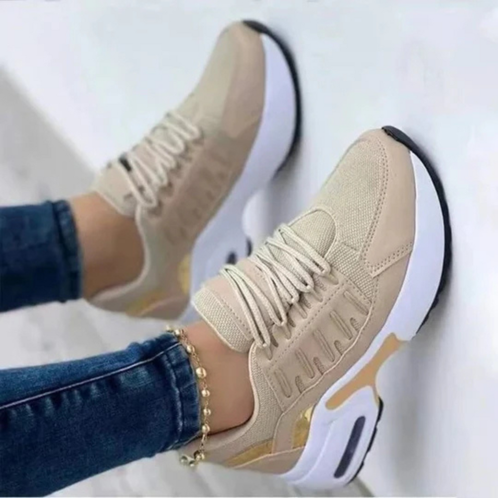 Levoire | Baskets À Lacets Élégantes Pour - Femmes - Respirantes Beige