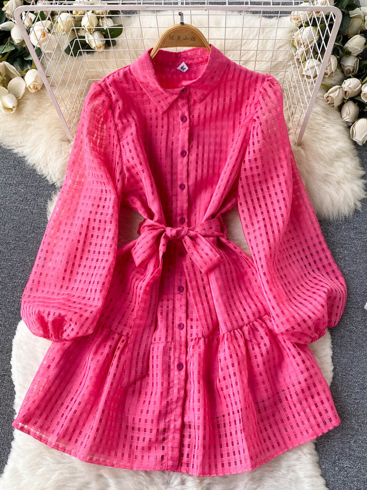 Levoire | Robe Mini Élégante Avec Manches Lanternes Une taille Rot