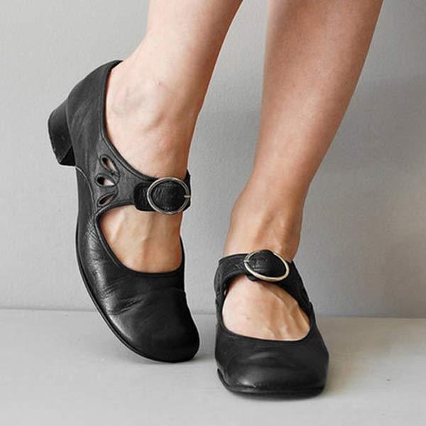 Levoire | Chaussures Vintage Avec Bout Arrondi Noir