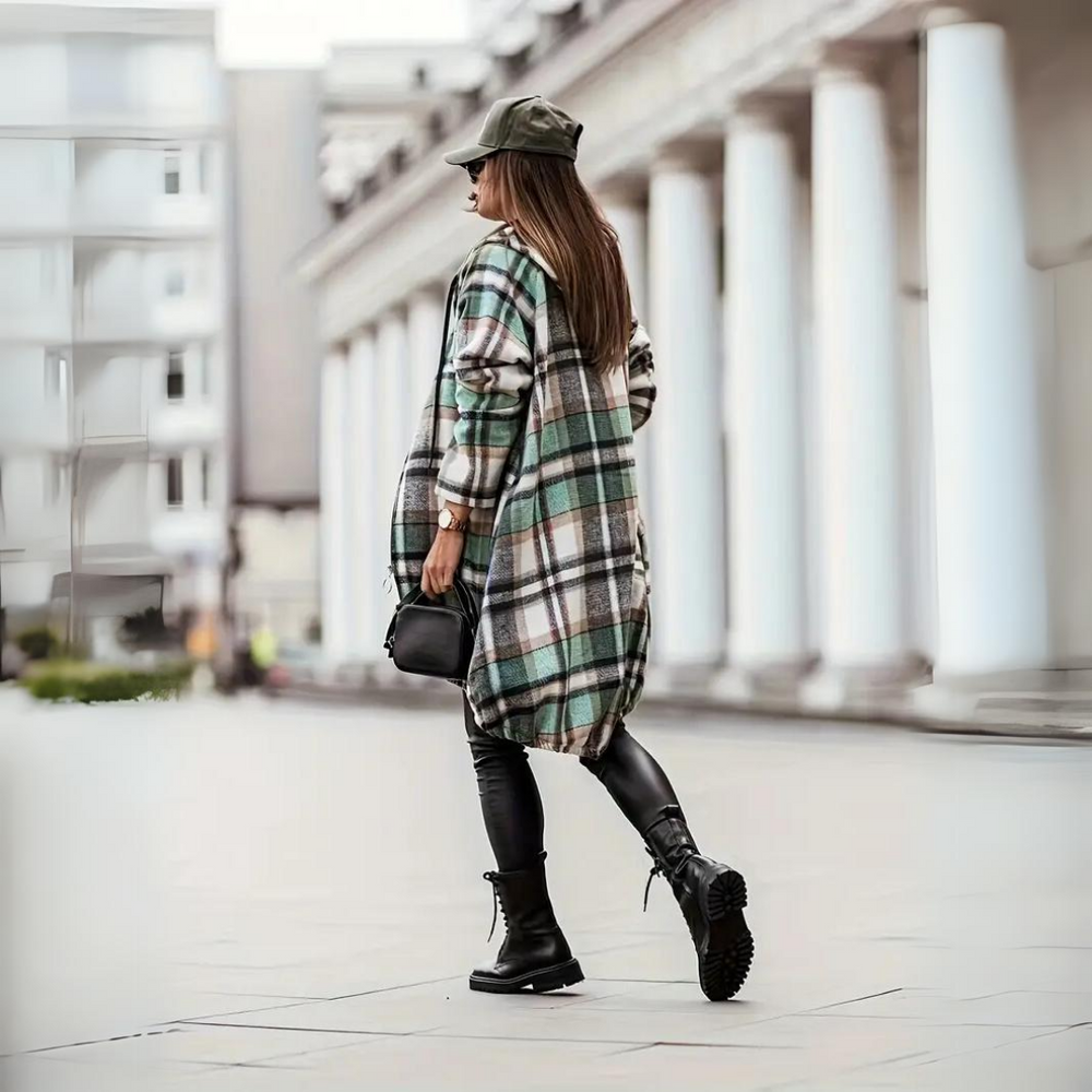 Levoire | Pull long à carreaux tendance