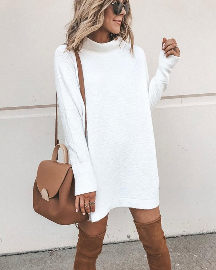 Levoire | Robe Mini Sans Manches Col Montant Loose Blanc