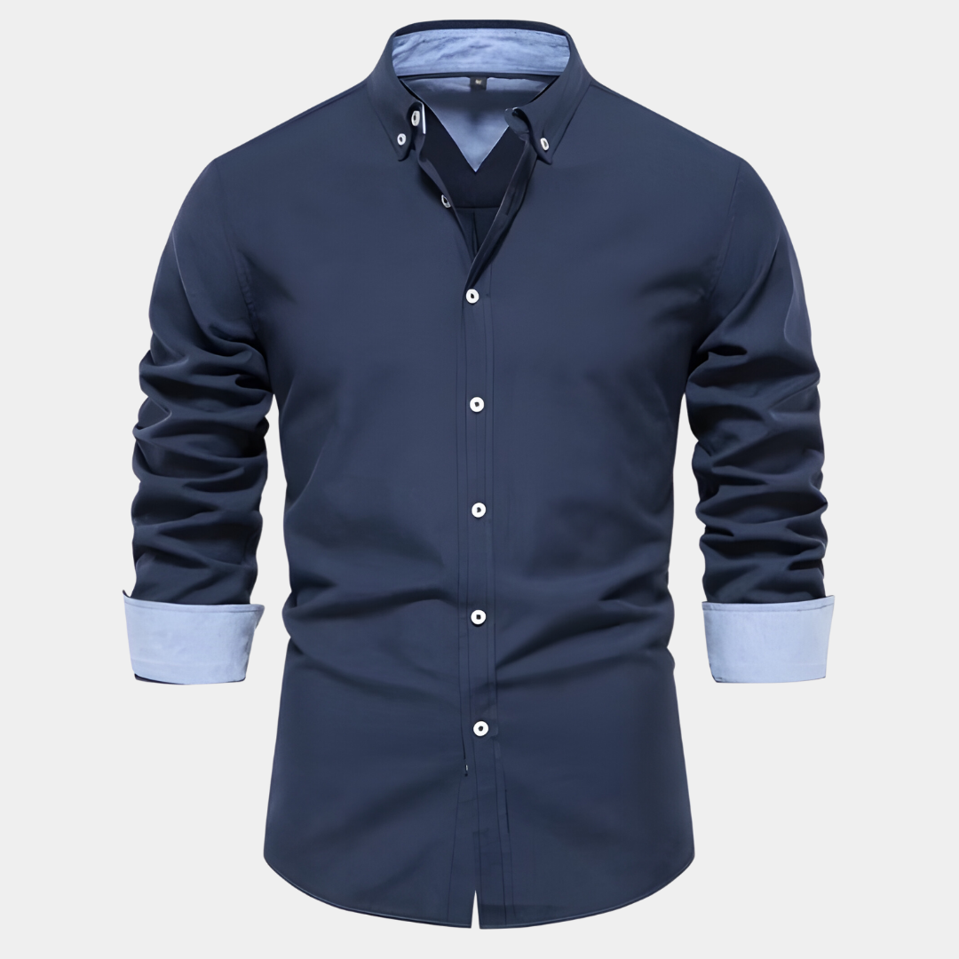 Levoire | Élégante Chemise à Manches Longues Bleu foncé
