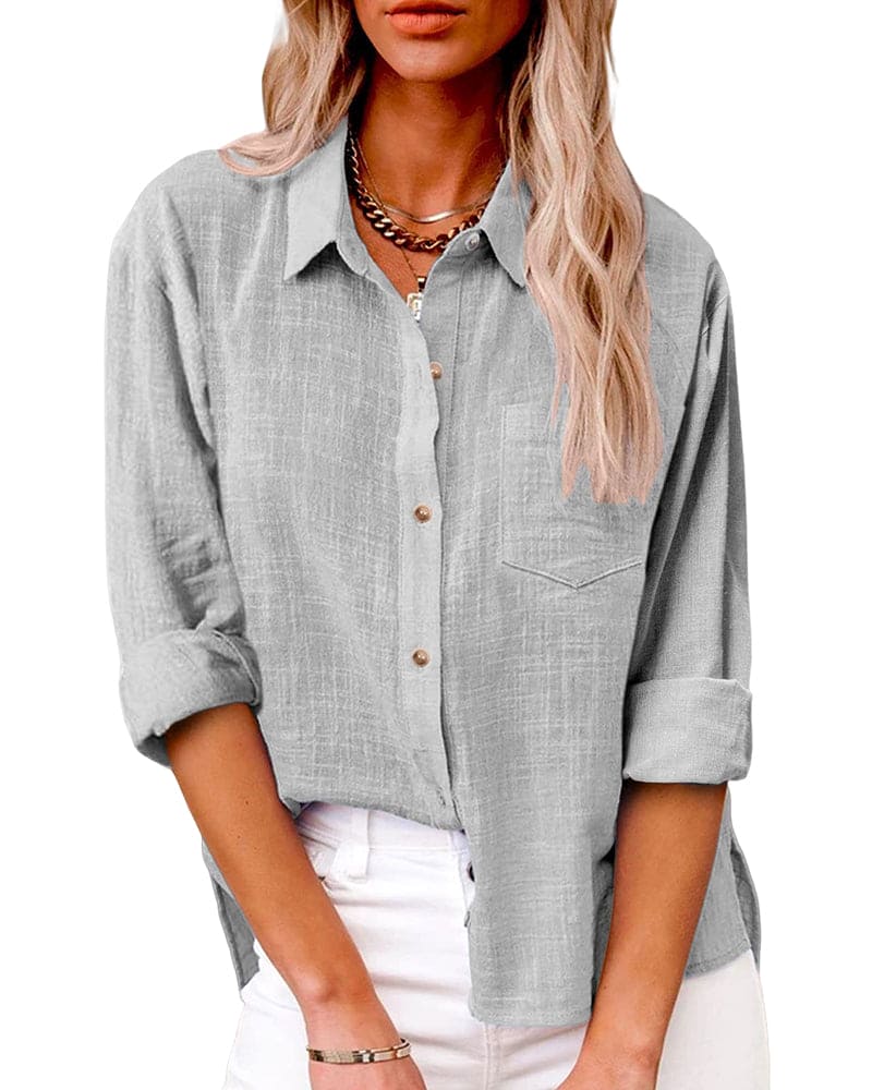 Levoire | Blouse Coton Et Lin Gris