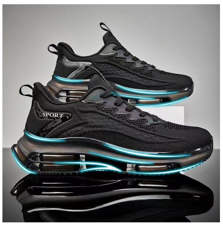 Levoire | Airflow Sneaker Baskets De Sport Élégantes Avec Double Coussin D'Air Noir