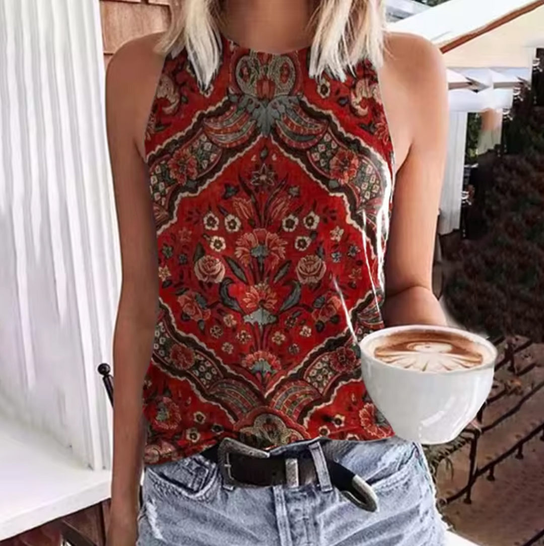 Levoire | Top Sans Manches Avec Motif Ethnique Rot