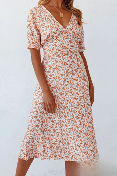 Levoire | Robes trapèze à col en V fendu et imprimé Fashion Street