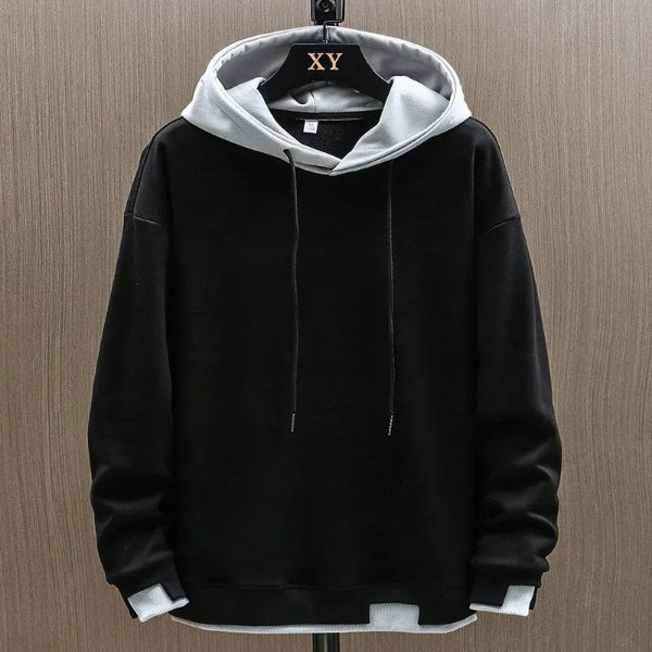 Levoire | Sweat À Capuche Bicolore Pour Hommes Avec Coupe Confortable Noir