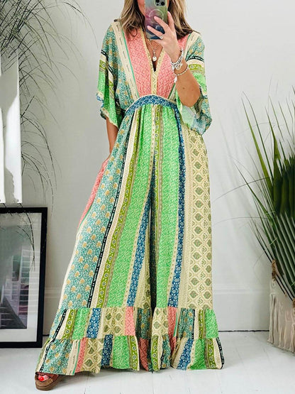 Levoire | Combinaison Confortable Avec Manches Évasées Vert