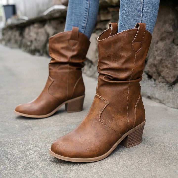 Levoire | Bottes de cowboy rétro pour femmes Braun