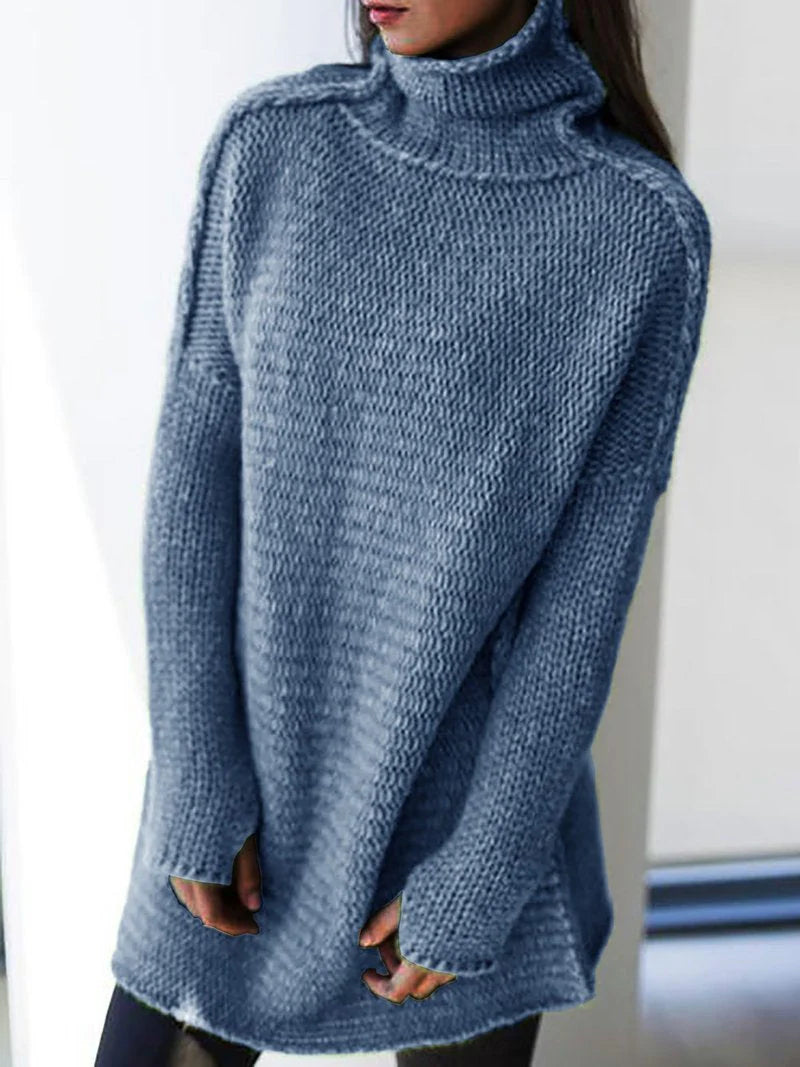 Levoire | Pull À Col Roulé Long Avec Coupe Surdimensionnée Bleu