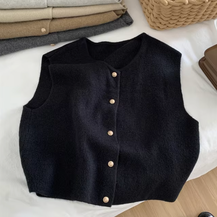 Levoire | Pull Sans Manches En Tricot Noir