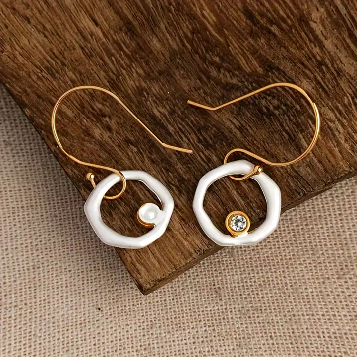Levoire | Viiniponnistus Fleur D'Or Et D'Argent Zirkonia Boucles D'Oreilles Or