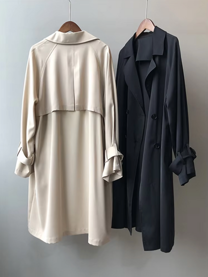 Levoire | Long Trench Coats With Shawl Collar, Buttons And Long Sleeves