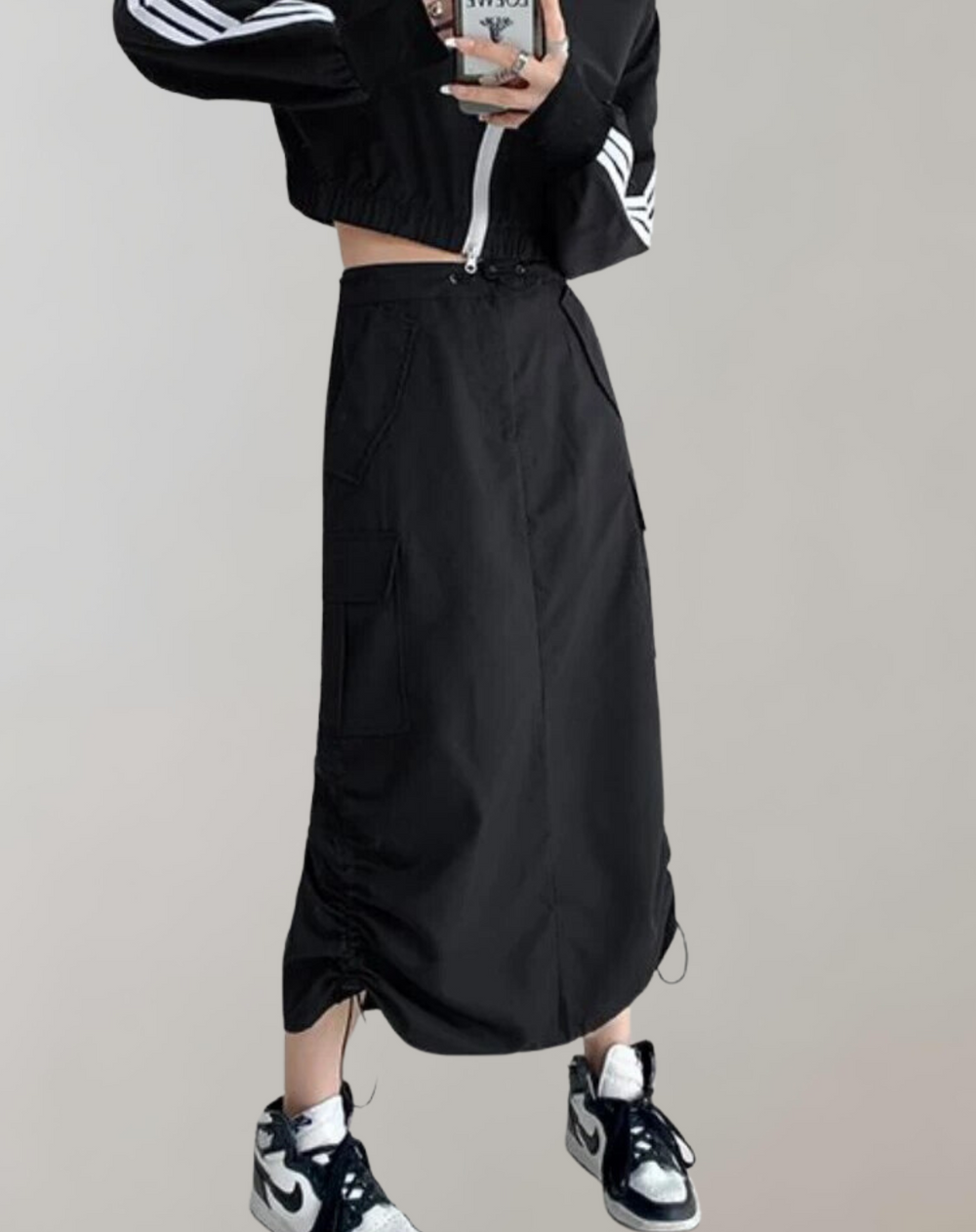 Levoire - Jupes midi Cargo Hipster Noir