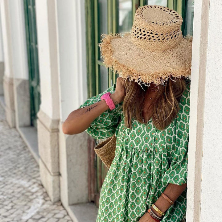 Levoire | Robe D'Été Longue Verte Pour Femmes