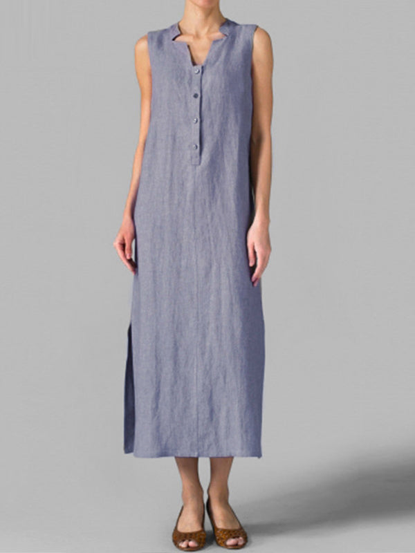 Levoire | Robe longue avec boutons et coupe coulissante Gris