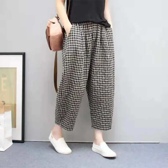 Levoire | Été À Carreaux Mode Pantalons Style 2 M