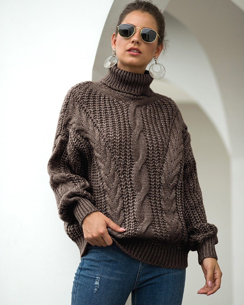 Levoire | Pull À Col Roulé Pour Femmes Café