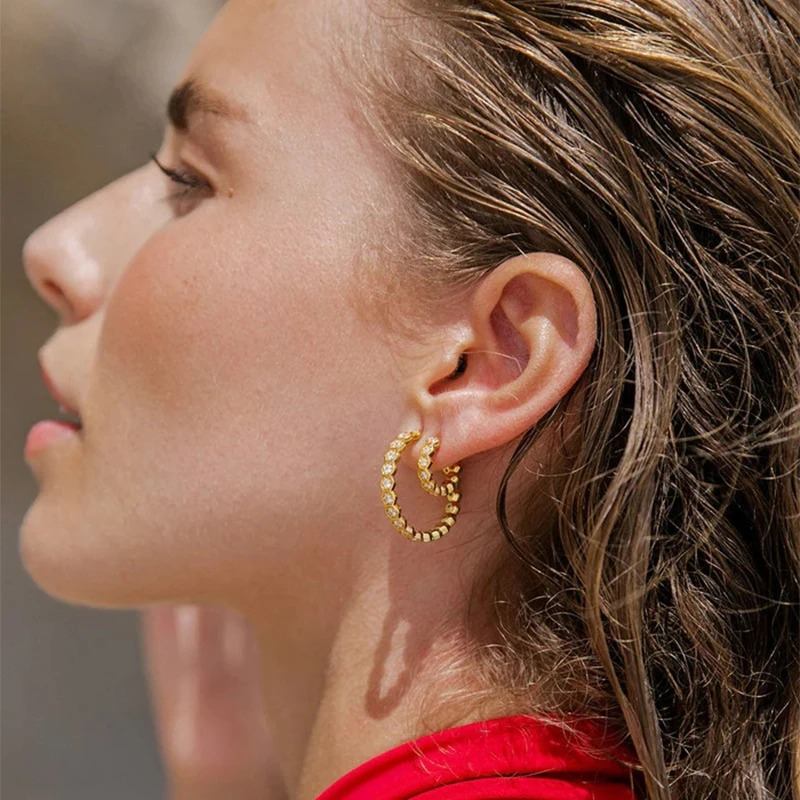 Levoire | Élégant Boucles D'Oreilles Hexagonales Or