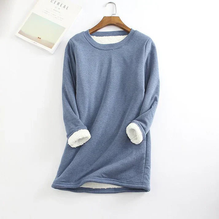 Levoire | Femme Tricot Avec Doublure En Polaire Bleu