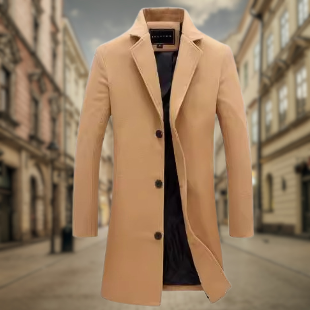 Levoire | Manteau D'Automne Long Pour Hommes Khaki
