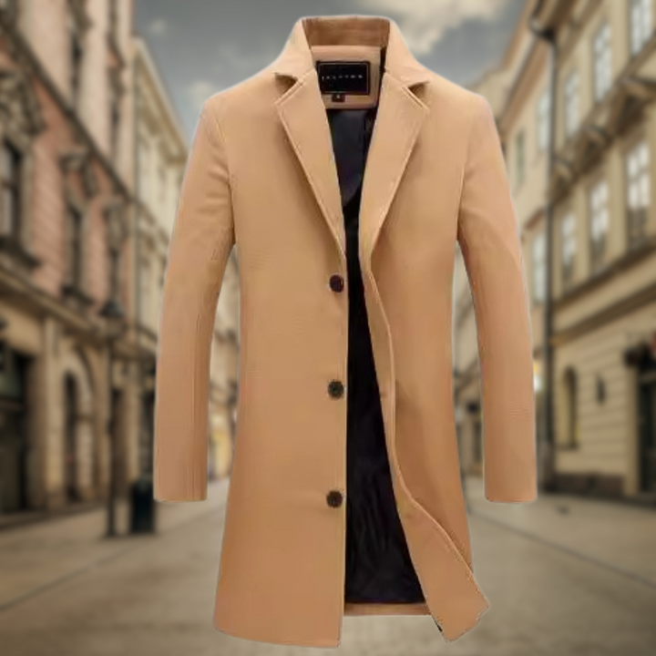 Levoire | Manteau D'Automne Long Pour Hommes Khaki