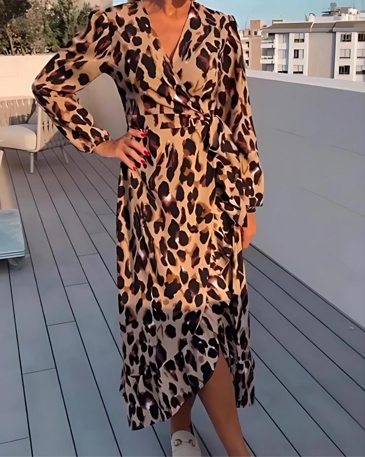 Levoire | Robe col en V ajouré Braun