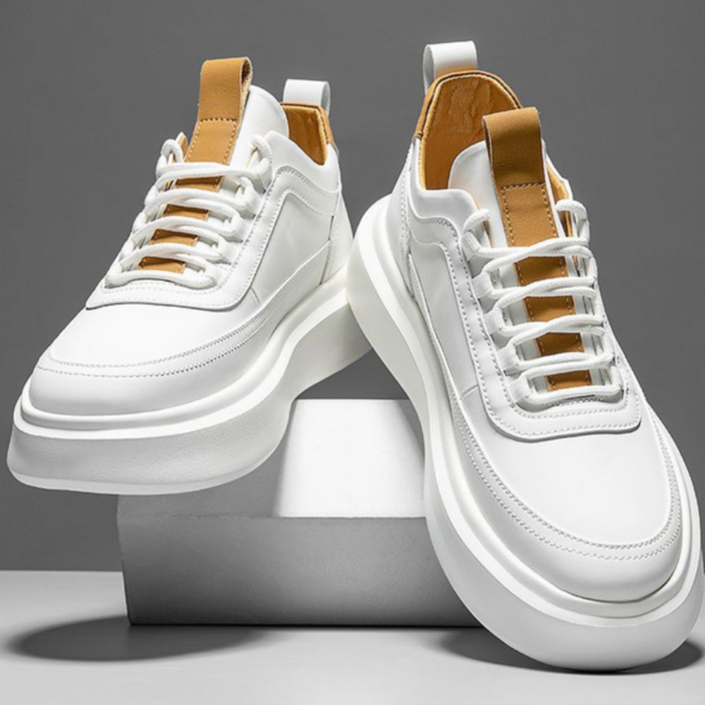 Levoire | Baskets confortables pour hommes Blanc Marron