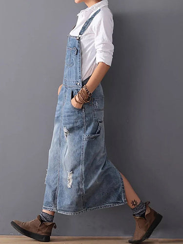 Levoire | Robe Salopette En Denim Pour Femmes