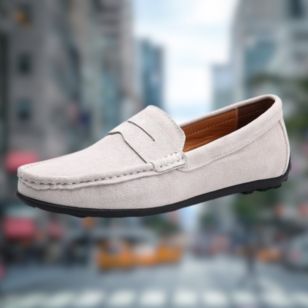 Levoire | Mocassin effet cuir suédé Bianco
