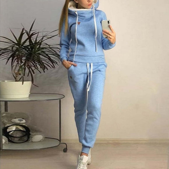 Levoire | Ensemble De Survêtement Confortable Et Doux En Deux Pièces Pour Femmes Bleu