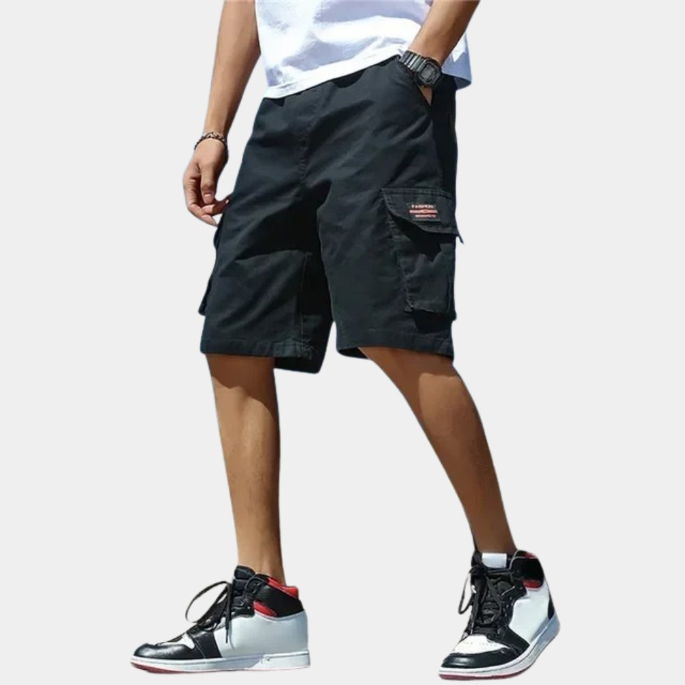 Levoire | Shorts cargo tendance pour hommes été pantalon court pour hommes Noir