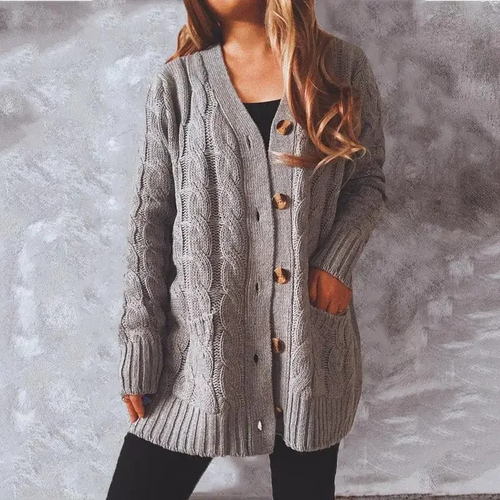 Levoire | Gilet à col haut pour femmes avec design en maille à cape