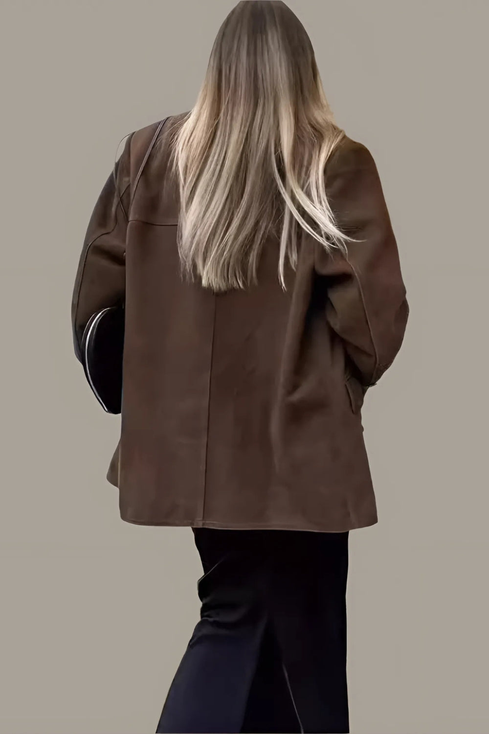 Levoire | Blazer en daim pour femmes classique et décontracté veste brune pour femmes