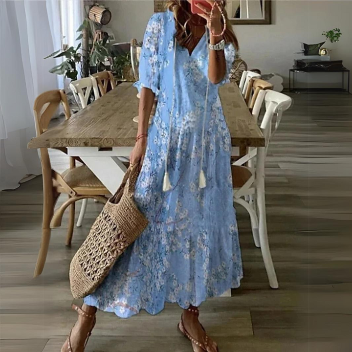 Levoire | Robe Maxi À Imprimé Floral Bleu clair