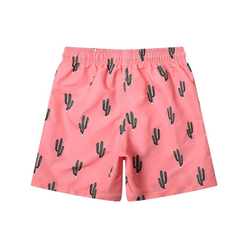 Levoire | Shorts de bain pour hommes Shorts d'été avec impression de cactus rose