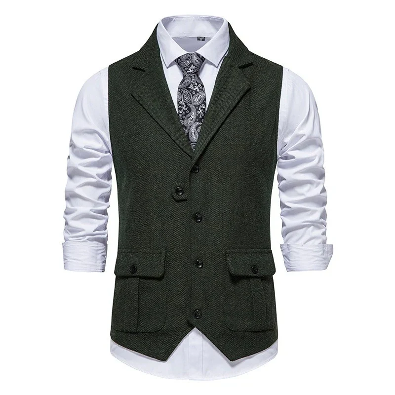 Levoire | Veste Pour Hommes Avec Une Optique Élégante Et Un Col Libre Pour Des Combinaisons De Style Harmonieuses Vert foncé