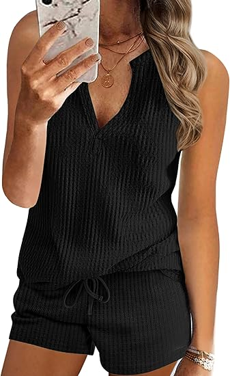 Levoire | T-Shirt D'Été Relaxant À Col V Pour Femmes Noir