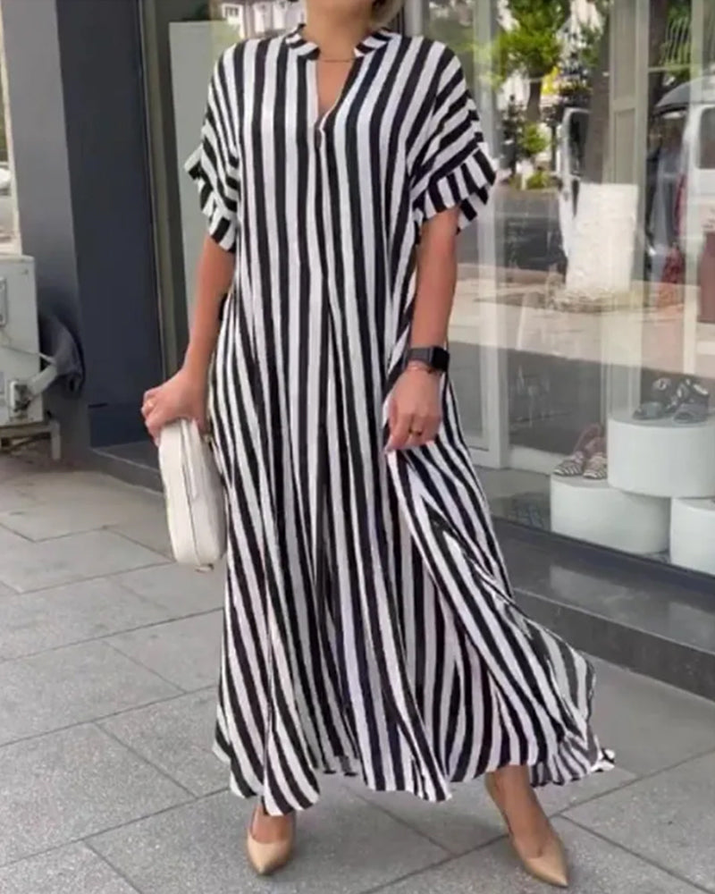 Levoire | Robe d'été à col en V et à rayures