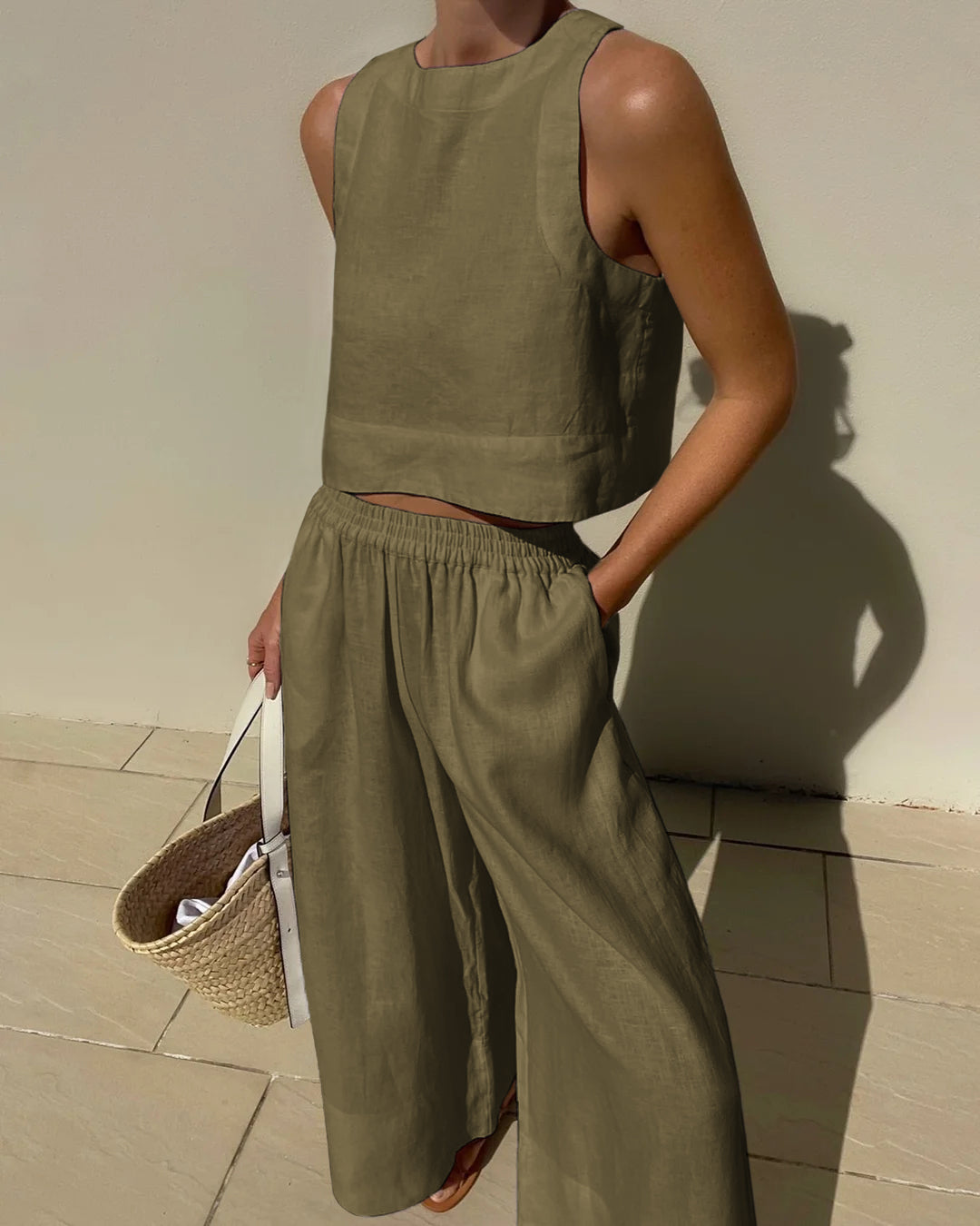Levoire | Ensemble Élégant À Deux Pièces Contemporain Vert