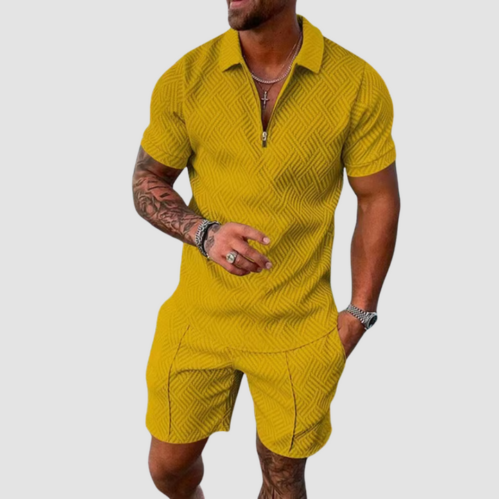 Levoire | Ensemble D'Été Léger En Deux Pièces Pour Hommes Jaune