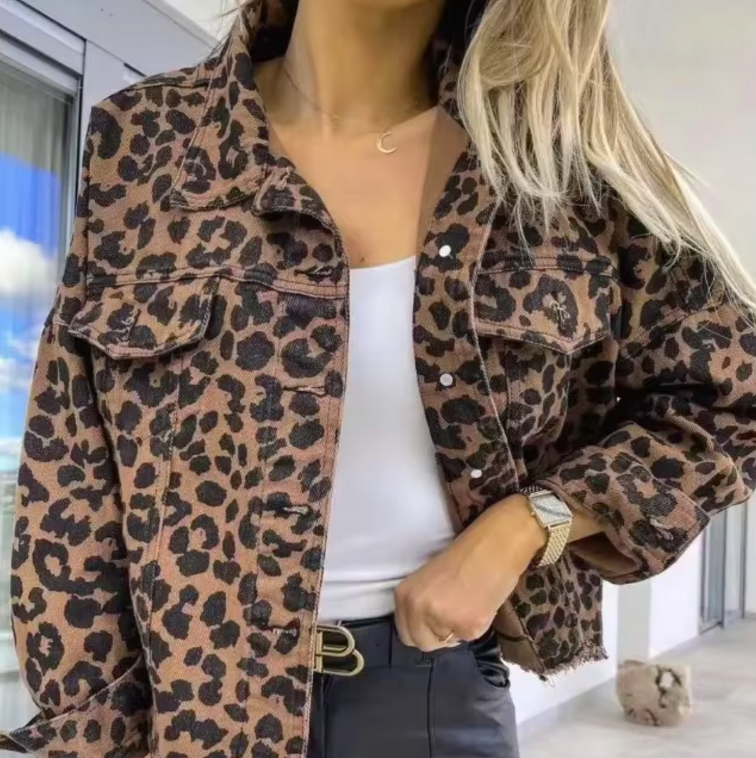 Levoire | Veste En Jeans À Motif Léopard Léopard