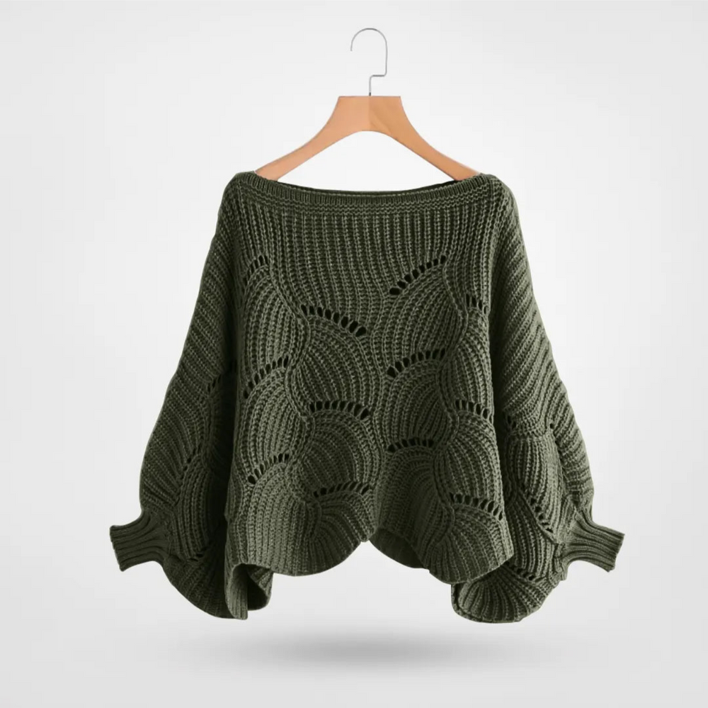 Levoire | Pull Long Manche Femmes Chaud Hiver Vert Taille unique