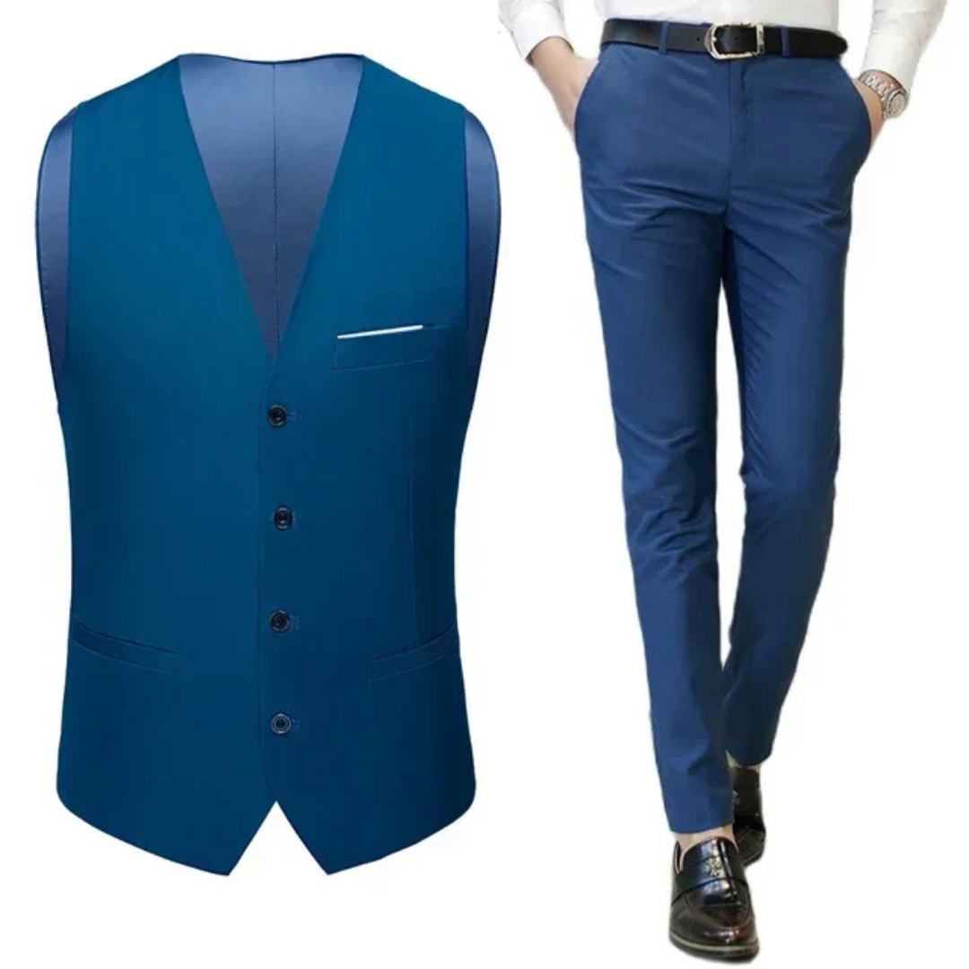 Levoire | Costume Levoire | Gilet Pour Invités De Mariage - Deux Pièces Bleu Marine